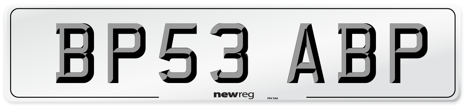 BP53 ABP Number Plate from New Reg